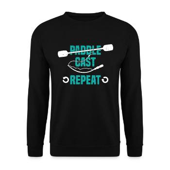 Kayak Pêche Pagaie Cast Repeat Kayak Fisher - Sweat-shirt Unisexe - noir - Devant - Alina (178cm) & Michal (187cm)