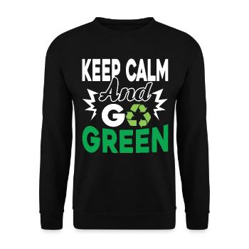 Earth Day Earth Go Green - Unisex Sweatshirt - black - Front - Alina (178cm) & Michal (187cm)
