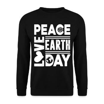 Earth Day Peace Love Earth Day - Unisex Sweatshirt - black - Front - Alina (178cm) & Michal (187cm)