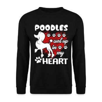 Poodle Is In My Heart - Unisex Sweatshirt - black - Front - Alina (178cm) & Michal (187cm)