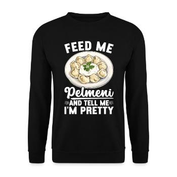 Pelmeni Russian Cuisine - Unisex Sweatshirt - black - Front - Alina (178cm) & Michal (187cm)