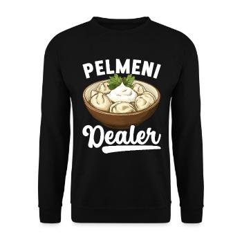 Pelmeni Russische Küche - Unisex Pullover - Schwarz - Vorne - Alina (178cm) & Michal (187cm)