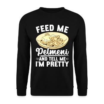Pelmeni Russian Cuisine - Unisex Sweatshirt - black - Front - Alina (178cm) & Michal (187cm)