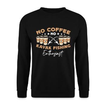 Pêche en kayak Pas de café Kayakiste Amateur de café - Sweat-shirt Unisexe - noir - Devant - Alina (178cm) & Michal (187cm)