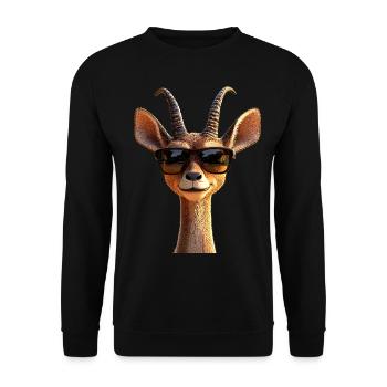 Antelope, Kudu, Gazelle, Africa, Serengeti, Antelope - Unisex Sweatshirt - black - Front - Alina (178cm) & Michal (187cm)