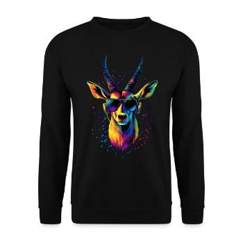 Antelope, Kudu, Gazelle, Africa, Serengeti, Antelope - Unisex Sweatshirt - black - Front - Alina (178cm) & Michal (187cm)