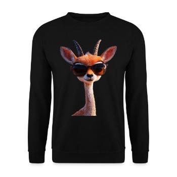 Antelope, Kudu, Gazelle, Africa, Serengeti, Antelope - Unisex Sweatshirt - black - Front - Alina (178cm) & Michal (187cm)