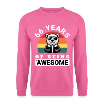 66 Years of Being Awesome Geburtstag Geschenkidee - Unisex Pullover - Pink - Vorne