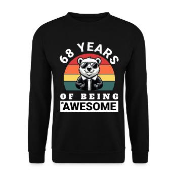 68 Years of Being Awesome Geburtstag Geschenkidee - Unisex Pullover - Schwarz - Vorne - Alina (178cm) & Michal (187cm)