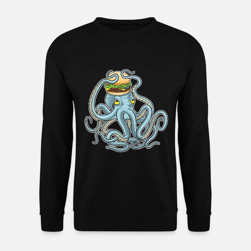 Octopus Cheeseburger - Unisex Sweatshirt - black