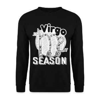 Virgo Season Funny Horoscope - Unisex Sweatshirt - black - Front - Alina (178cm) & Michal (187cm)