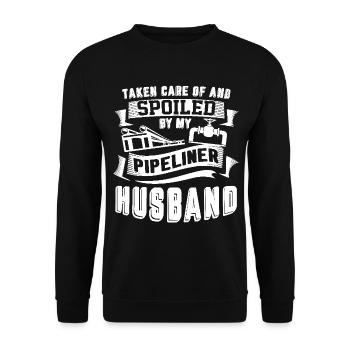 Pipeliner Spoiled By My Pipeliner Husband - Unisex Sweatshirt - black - Front - Alina (178cm) & Michal (187cm)