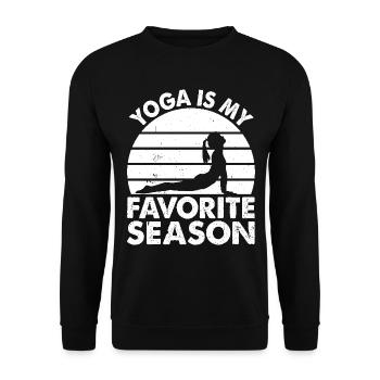 Yoga Is My Favorite Season - Funny Yoga - Unisex Sweatshirt - black - Front - Alina (178cm) & Michal (187cm)