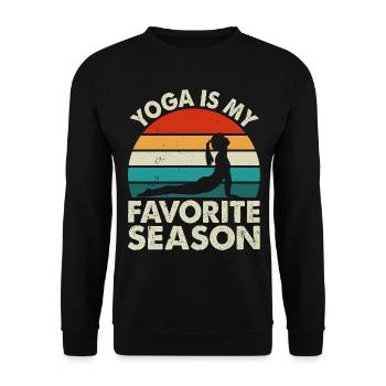 Funny Yoga - Yoga Is My Favorite Season - Yoga - Unisex Sweatshirt - black - Front - Alina (178cm) & Michal (187cm)