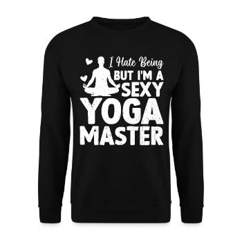 Yoga Meditation - I hate being sexy but I'm a Yoga - Unisex Pullover - Schwarz - Vorne - Alina (178cm) & Michal (187cm)