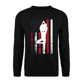 Yoga Meditation - America Flag with yoga pose - Unisex Sweatshirt - black - Front - Alina (178cm) & Michal (187cm)