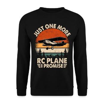 Nur noch ein RC-Flugzeug, versprochen - Unisex Pullover - Schwarz - Vorne - Alina (178cm) & Michal (187cm)