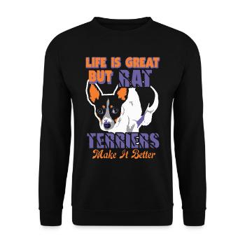 Rat Terriers Make Life Better - Unisex Sweatshirt - black - Front - Alina (178cm) & Michal (187cm)