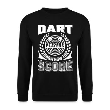Darts Players Know How To Score - Unisex Sweatshirt - black - Front - Alina (178cm) & Michal (187cm)
