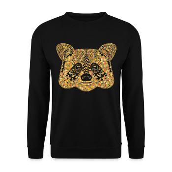 Raccoon Geometric - Unisex Sweatshirt - black - Front - Alina (178cm) & Michal (187cm)