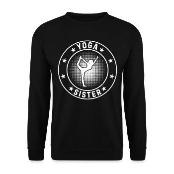 Yoga Sister Yoga Lover - Unisex Pullover - Schwarz - Vorne - Alina (178cm) & Michal (187cm)