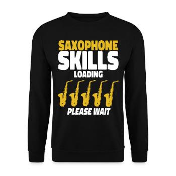 Saxophone Saxophone Skills Loading - Unisex Sweatshirt - black - Front - Alina (178cm) & Michal (187cm)