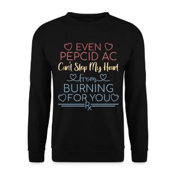 Pharmacy Valentine's Day Can't stop my Heart - Unisex Sweatshirt - black - Front - Alina (178cm) & Michal (187cm)