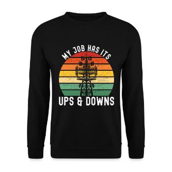 Industriekletterer Tower Climber Industrieklettern - Unisex Pullover - Schwarz - Vorne - Alina (178cm) & Michal (187cm)