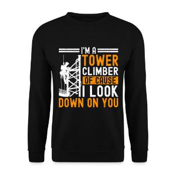 Industriekletterer Tower Climber Industrieklettern - Unisex Pullover - Schwarz - Vorne - Alina (178cm) & Michal (187cm)