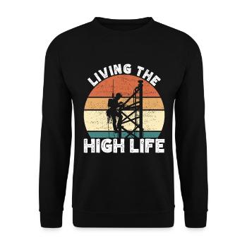 Industriekletterer Tower Climber Industrieklettern - Unisex Pullover - Schwarz - Vorne - Alina (178cm) & Michal (187cm)