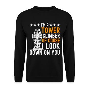 Industriekletterer Tower Climber Industrieklettern - Unisex Pullover - Schwarz - Vorne - Alina (178cm) & Michal (187cm)