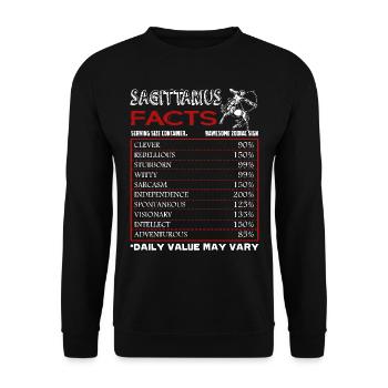 Sagittarius Facts Horoscope Sign Of Zodiac - Unisex Sweatshirt - black - Front - Alina (178cm) & Michal (187cm)