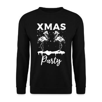 Flamant rose Noël Fête Flamingo - Sweat-shirt Unisexe - noir - Devant - Alina (178cm) & Michal (187cm)