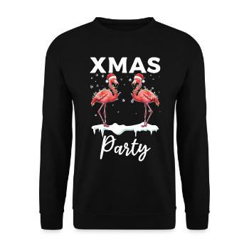 Flamant rose Noël Fête Flamingo Lover - Sweat-shirt Unisexe - noir - Devant - Alina (178cm) & Michal (187cm)