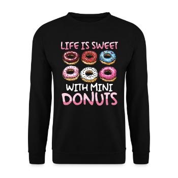 Donuts Donut - Unisex Pullover - Schwarz - Vorne - Alina (178cm) & Michal (187cm)