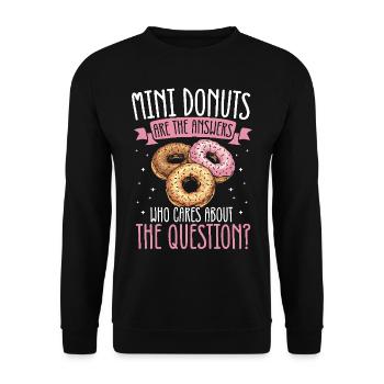 Donuts Donut - Unisex Pullover - Schwarz - Vorne - Alina (178cm) & Michal (187cm)