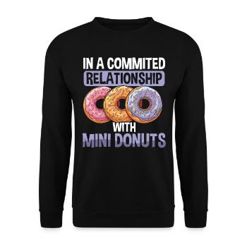 Donuts Donut - Unisex Pullover - Schwarz - Vorne - Alina (178cm) & Michal (187cm)