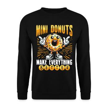 Donuts Donut - Unisex Pullover - Schwarz - Vorne - Alina (178cm) & Michal (187cm)