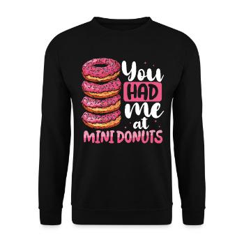 Donuts Donut - Unisex Pullover - Schwarz - Vorne - Alina (178cm) & Michal (187cm)