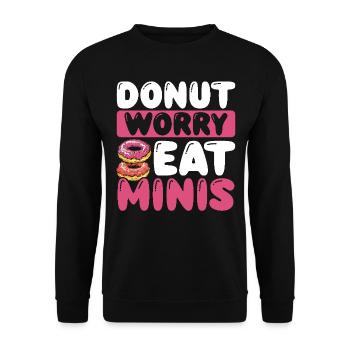 Donuts Donut - Unisex Pullover - Schwarz - Vorne - Alina (178cm) & Michal (187cm)
