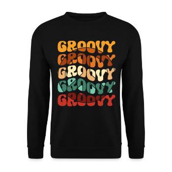 Groovy Hippie 70s 1970s 60s Party - Unisex Sweatshirt - black - Front - Alina (178cm) & Michal (187cm)