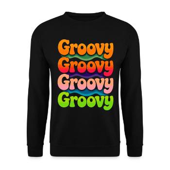 Groovy Hippie 70s 1970s 60s Party - Unisex Sweatshirt - black - Front - Alina (178cm) & Michal (187cm)