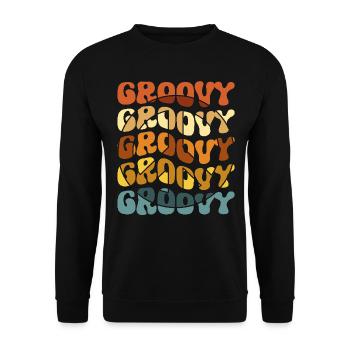 Groovy Hippie 70s 1970s 60s Party - Unisex Sweatshirt - black - Front - Alina (178cm) & Michal (187cm)
