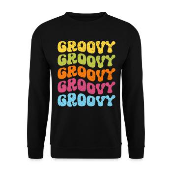 Groovy Hippie 70s 1970s 60s Party - Unisex Sweatshirt - black - Front - Alina (178cm) & Michal (187cm)