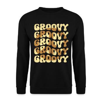 Groovy Hippie 70s 1970s 60s Party - Unisex Sweatshirt - black - Front - Alina (178cm) & Michal (187cm)