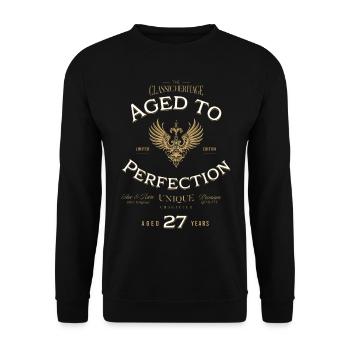 Aged to Perfection 27 Years Birthday Gift - Unisex Sweatshirt - black - Front - Alina (178cm) & Michal (187cm)