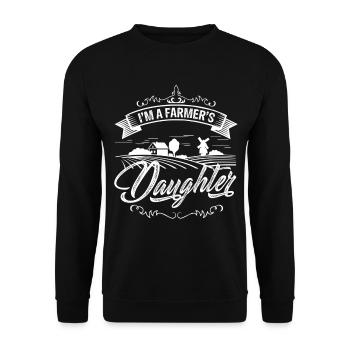 Father's Day I am A Farmer's Daughter - Unisex Sweatshirt - black - Front - Alina (178cm) & Michal (187cm)