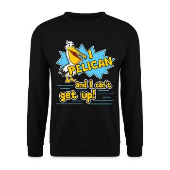Pelican I Pelican And Can't Get Up - Unisex Sweatshirt - black - Front - Alina (178cm) & Michal (187cm)