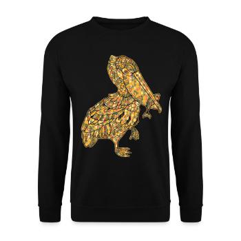 Pelican Geometric - Unisex Sweatshirt - black - Front - Alina (178cm) & Michal (187cm)