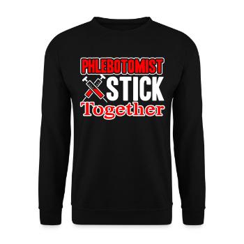Phlebotomist Stick Together - Unisex Sweatshirt - black - Front - Alina (178cm) & Michal (187cm)